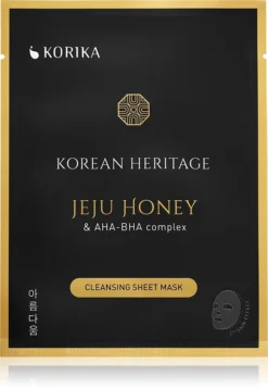 KORIKA Korean Heritage Set Of 5 Cleansing Face Sheet Masks -Nue Boutique korika korean heritage set of 5 cleansing face sheet masks coffret de masques pour le visage a prix reduit jeju honey aha bha complex sheet mask pour un nettoyage parfait du visage 2