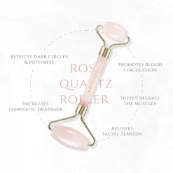 KORIKA Tools Face Roller Rose Quartz Stone -Nue Boutique korika tools face roller rose quartz stone rouleau de massage visage et cou 2